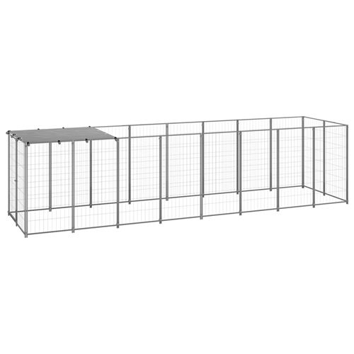 Meilleurs prix pour vidaXL Chenil Argenté 4,84 m² Acier Enclos pour Chiots Cage Chiens Extérieur