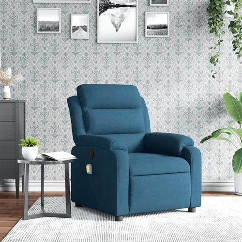 Non Communiqué Bleu Vidaxl Fauteuil De Massage, Relaxation Velours