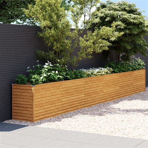 vidaXL Jardinière murale 50x16x10 cm acier corten