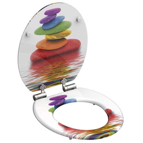 SCHÜTTE MDF WC-Sitz COLORFUL STONES, mit Absenkautomatik