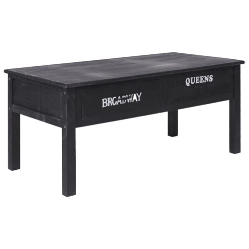 Vidaxl table basse noir 100 x 50 x 45 cm bois 284141