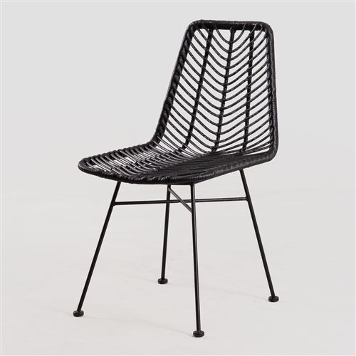 Chaise en Rotin Synthétique Gouda Colors SKLUM Noir Noir 98 cm