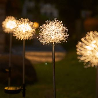 Lot De 2 Lampes Solaires Extérieures 'feu D'artifice' - 120 LED, IP65, 2 Modes, Décoration Jardin Et Fête