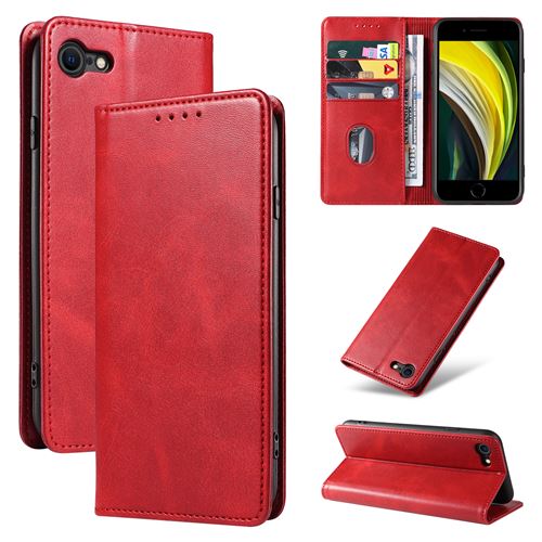 Housse rouge pour Apple iPhone 16e / SE 4 2025 5G Etui de Protection Portefeuille à Rabat avec Porte Cartes XEPTIO