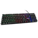 Amstrad Clavier Gamer AMS KEY008 USB, Rétro-éclairage RGB, 12 raccourcis multimédia, 104 Touches, AZERTY