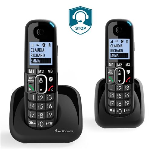 Téléphone sans fil DUO Amplicomms Bigtel 1502