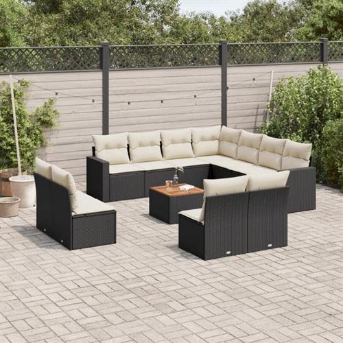 vidaXL - Salon de Jardin - 12 pièces - Noir - Image 2