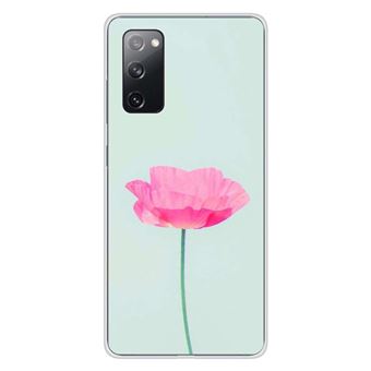 Coque en silicone imprimée compatible Samsung Galaxy S20 FE Fleur Rose - 1