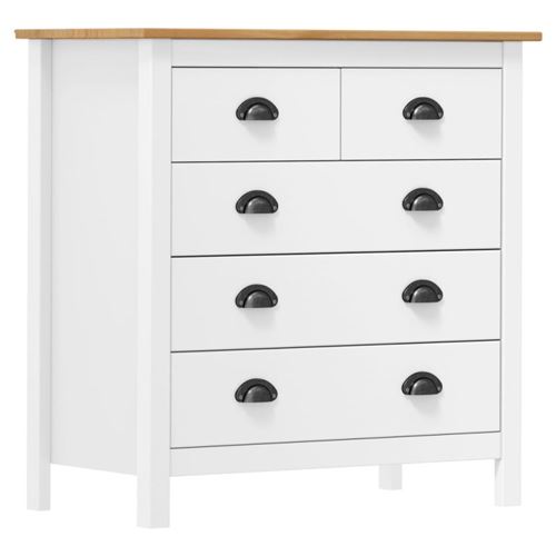 Vidaxl Blanc/Marron Buffet Hill 79X40x80 Cm - Et Miel - Image 3