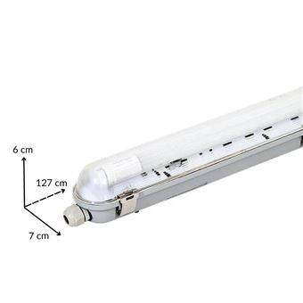 103€80 sur Kit de Réglette LED IP65 + Tube Néon LED 120cm T8 18W (Pack de  6) - Blanc Froid 6000K - 8000K - SILAMP - Achat & prix