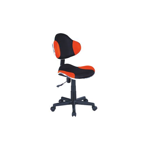 Chaise de bureau à roulettes - QG2 - 48 x 41 x 84 cm - Noir et orange