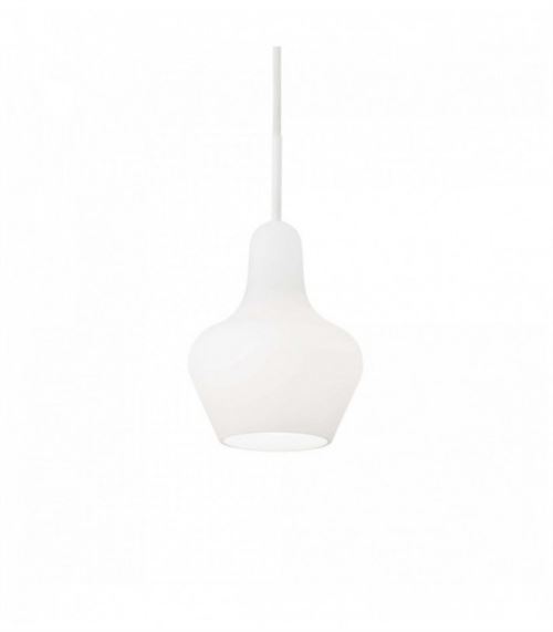 Suspension Blanche LIDO 1 ampoule Largeur 15 Cm