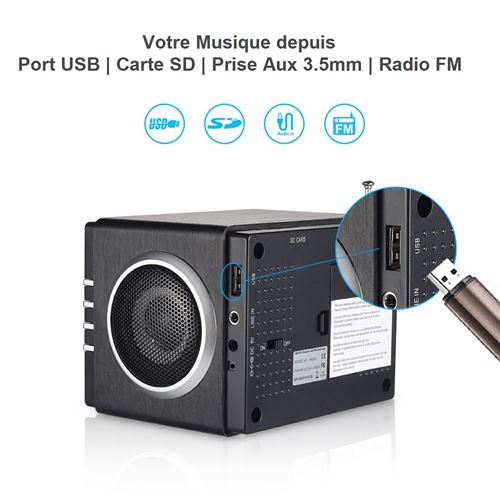 RADIO-REVEIL AVEC CHARGE INDUCTION 5W - RADIO FM - PORT USB DE