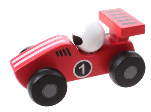 Jouéco voiture de course en bois 12 cm rouge