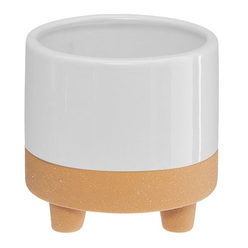 Cache pot design scandinave Slow - Diam. 10 cm - Blanc