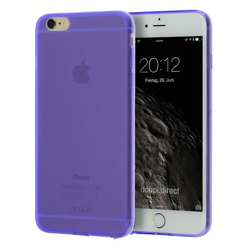 doupi PerfectFit Coque pour iPhone 6 Plus / 6S Plus (5,5 pouces), avec intégrés dans les bouchons de poussière housse de protection mat transparent, violet