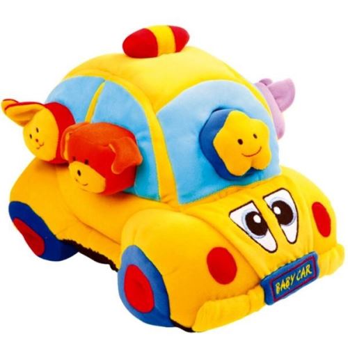 Jeu Jouet d'éveil en velours Voiture avec 5 accessoires formes