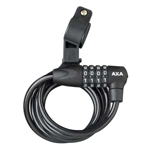 Câble antivol AXA Rigid Code 180/8 avec support de cadre - noir (sur carte)
