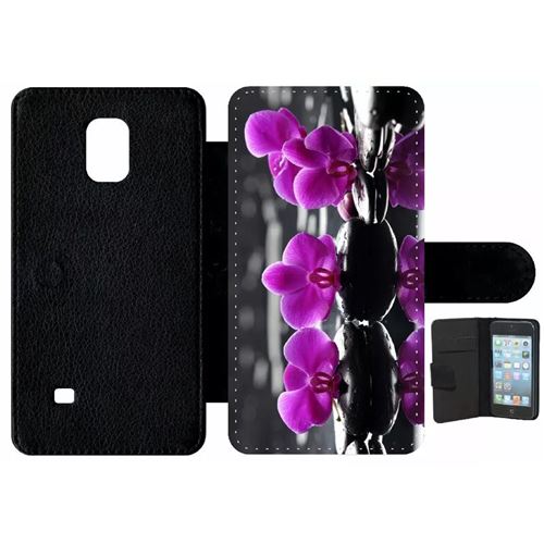 Etui À Rabat Samsung Galaxy Note 4 Orchide Violette Fond Gris