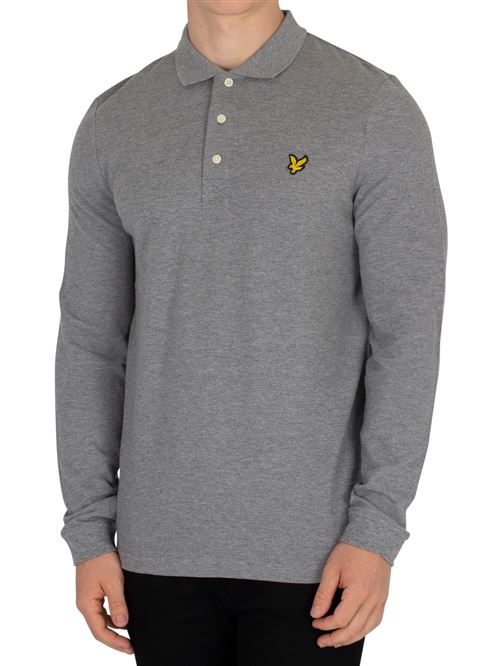 Lyle & Scott Homme Poloshirt à manches longues, Gris