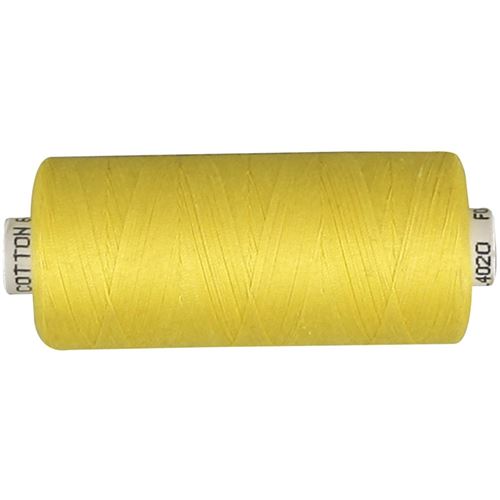 Creotime fil à coudre en coton jaune 1000 mètres