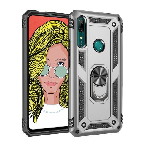 Coque en TPU armure hybride avec béquille argent pour votre Huawei P Smart Z