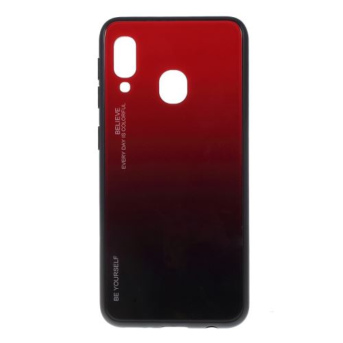 Coque en TPU verre hybride dégradé rouge pour votre Samsung Galaxy A20e