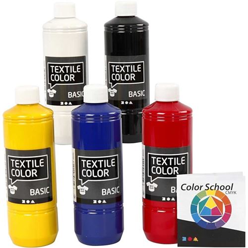 Assortiment peinture textile - 5 x 500 ml - Autres accessoires de dessin et  peinture - Achat & prix