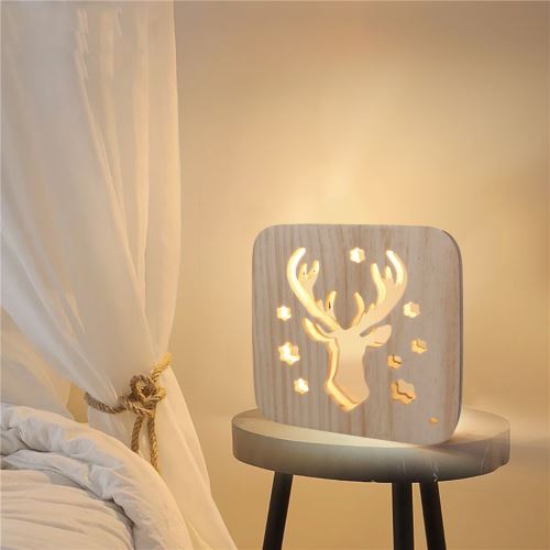 Creative Craft Décoration Lampe en bois Led Lumière Veilleuse Lampe de table wedazano450