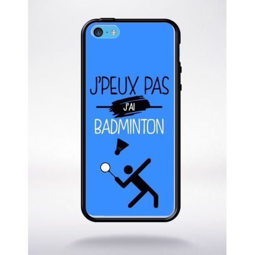Coque j peux pas j ai badminton 12 compatible apple iphone 5c bord noir silicone