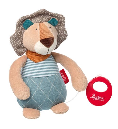 sigikid, Garçon, Peluche Musicale Lion, Lulo Lumpo, Bleu, 42156