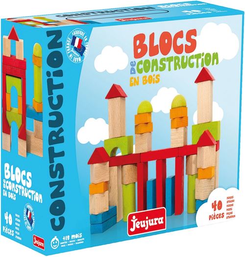 Jeujura - 8241 - jeu de construction - blocs en bois - 40 pièces