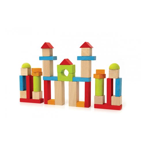 Jeujura Multicolore - Jeu De Constructions En Bois - 40 Pièces