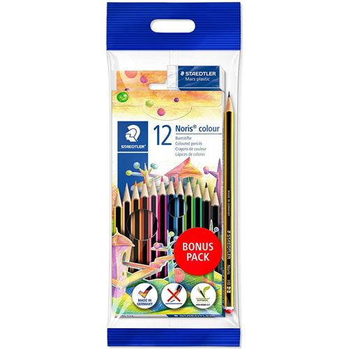 12 crayons de couleur - Gomme Mars Plastic - Crayon graphite HB