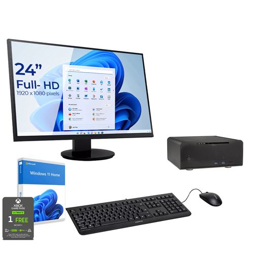 Pack Mini-PC Evolution, refroidissement passif, Intel i7-8700T, 16Go RAM, 500Go SSD 970 Evo, 2To HDD, DVD-RW, écran, c/s et Win 10