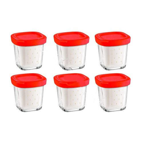 Coffret De 6 Pots avec Égoutoir Delices Box pour Yaourtiere Seb
