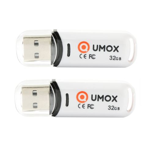 Lot de 2 Qumox clé USB 32Go USB 2.0 32GB 32 GB Pen Drive USB 2.0 Flash Stick noire blanche