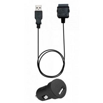Modelabs Chargeur allume-cigares + câble pour iPhone - Noir