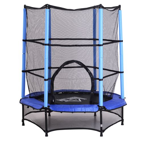 70 Sur Trampoline De Jardin Enfants O 1 40 1 62h M Filet De Securite Porte Zipee Couvre Ressorts 6 Poteaux Rembourres Inclus Bleu Trampoline Achat Prix Fnac