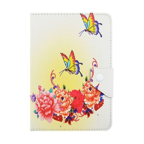 Yonis Multicolore Housse Universelle Protection Tablette 7 Pouces Papillon Pivoine Support Paysage