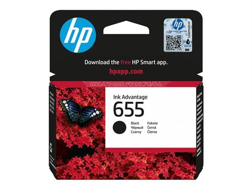 HP 655 - 14 ml - zwart - origineel - inktcartridge - voor Deskjet Ink Advantage 4615, Ink Advantage 4625, Ink Advantage 5525, Ink Advantage 6525