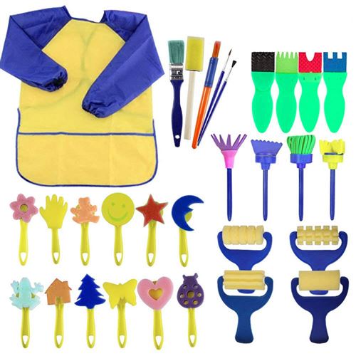 Peinture Éponges Pour 29Pcs Enfants de Pinceaux Amusants Pour les Petits YZLWJ013