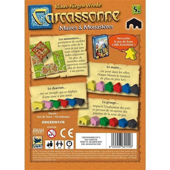 Jeu de stratégie Asmodée Carcassonne Maires et Monastères Extension 5