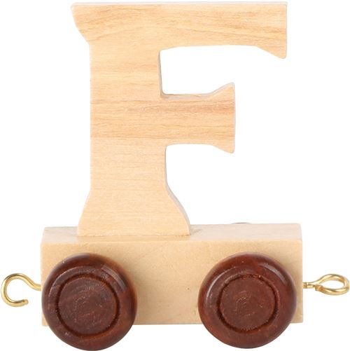 Small Foot chariot de train lettre F bois beige 5 x 3,5 x 6 cm