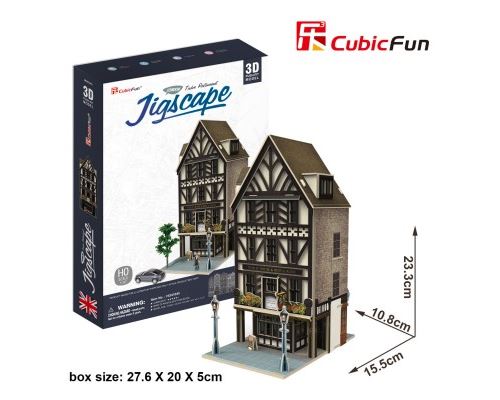 Puzzle 44 Pièces : Puzzle 3D - Jigscape Collection - Tudor Restaurant (Difficulté: 5/6), Cubic Fun
