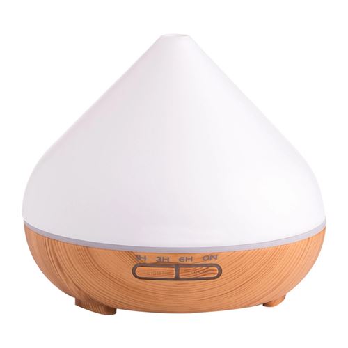 Purificateur et humidificateur d'air LED Ultrason 500ml Diffuseurs d'arômes 13W（blanc+marron）