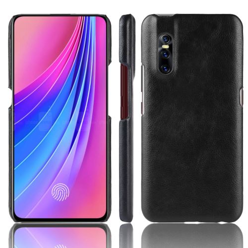 Etui en PU litchi noir pour votre Vivo V15 Pro