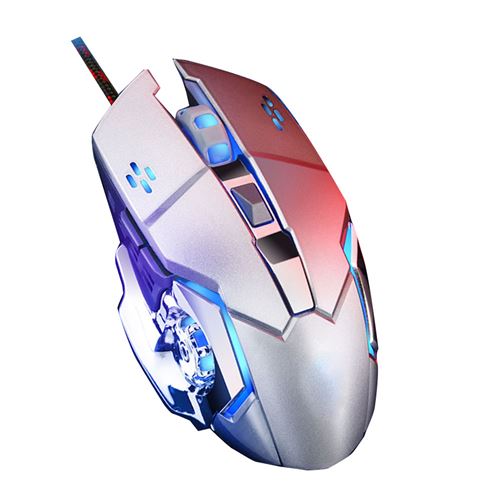 Souris de jeu sans fil LED RGB retroeclaire programmables avec boutons lateraux d'enregistrement macro de tir rapide
