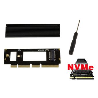 KALEA Adaptateur PCIe 16x Pour SSD M.2 NVMe - Avec Radiateur - Compatible 2230/2242/2260/2280 - Hauteur 2U