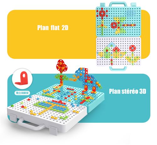 24€72 sur Jeux Construction Jouet-Mosaïque Puzzle 3D Avec Visseuse  Électrique-Éducatifs et Scientifiques Pour Enfant 466 Pièces - Mosaïque -  Achat & prix